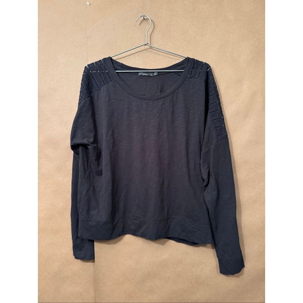 Prana Black Longsleeve Tee with Lace Detail